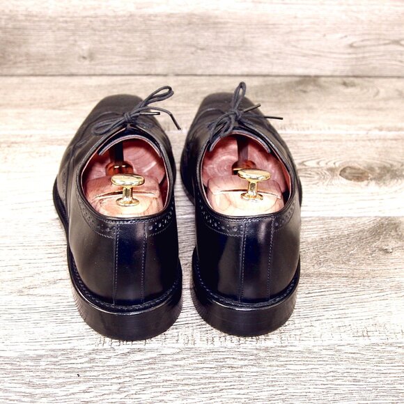 Allen Edmonds BEL AIR Wingtip Blucher 10 D Black * add $15 new Trees - Picture 8 of 13